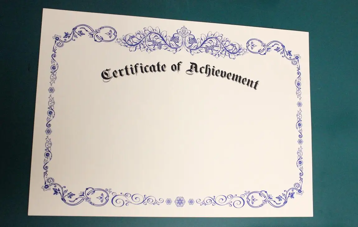 2 Pieces Size A4 Blank College Certificates For Participation Awards - Suitable For Home Printers