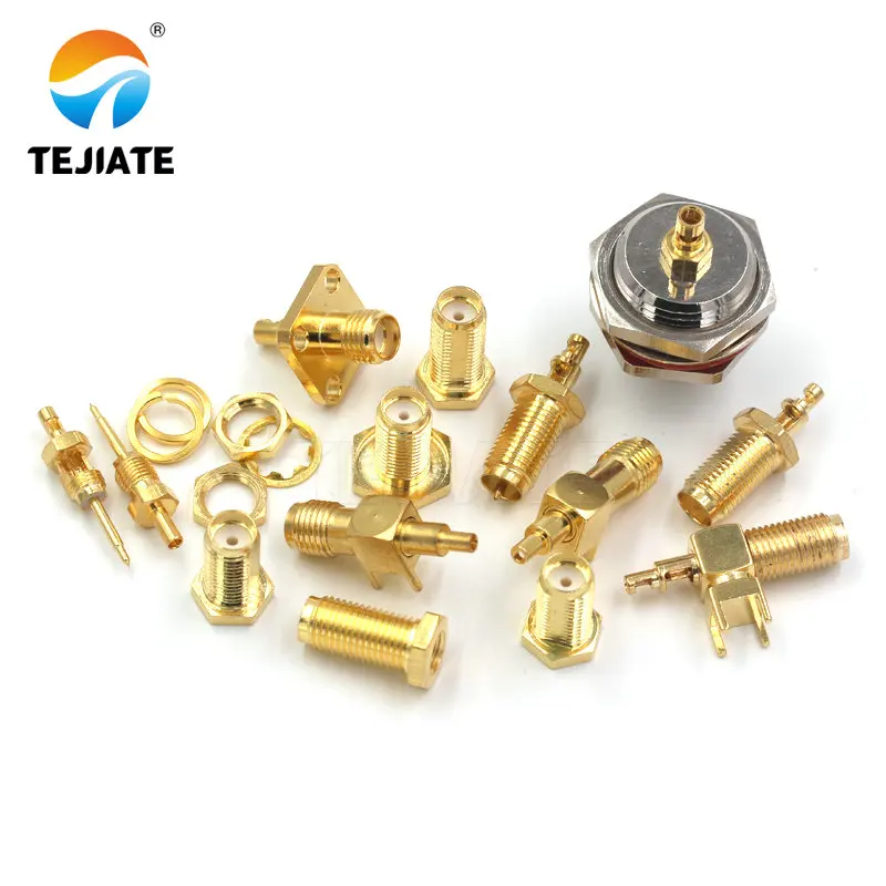 50PCS SMA Female/male Header RPSMA-KY/KWE-1.13 Outer Screw Inner Pin/hole Reverse Connection Pressure Welding Feeder Connector