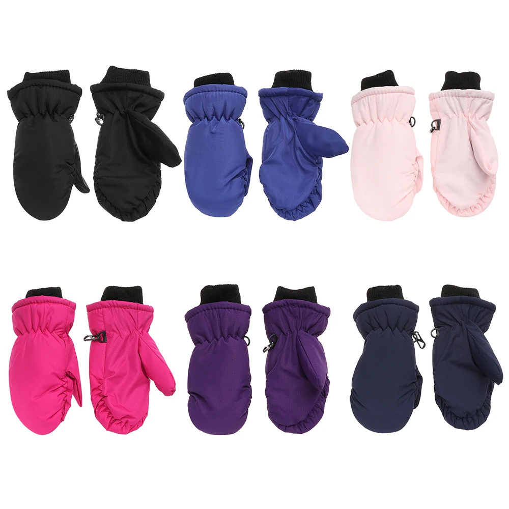 1Pair New Fashion Children Kids Winter Snow Warm Gloves Boys Girls Ski Windproof Waterproof Thicken Mittens Keep Finger Warm