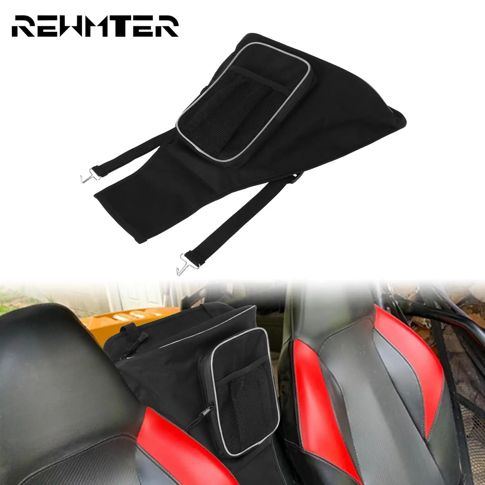 

Black Cab Pack Center Seat Storage Bag Waterproof Zipper Tool Car Bags For UTV For Polaris For RZR S 4 800 570 XP 4 900 1000