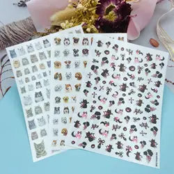 Fashion Japanese Style Hot Selling 3d DIY Thin Traceless Nail Stickers New Design of Cats& Dogs Dry Nail Decals Manicure Women