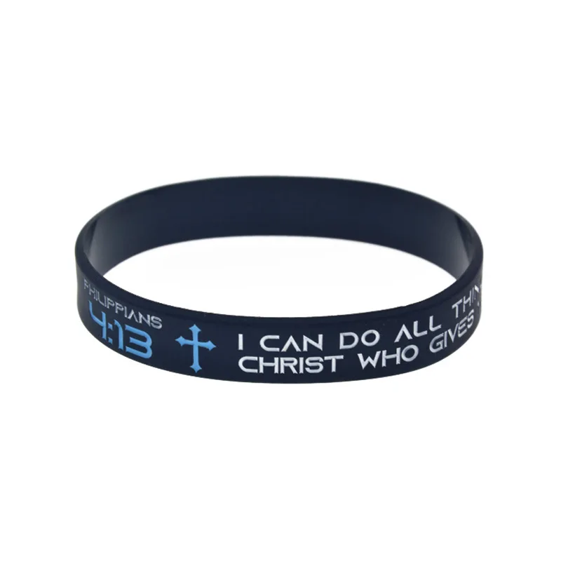 50 Stück Silikon-Armbänder mit dem Bibelvers aus Philipper 4,13: „Ich kann alles durch Christus, der mir Kraft gibt.“ – Detail 7
