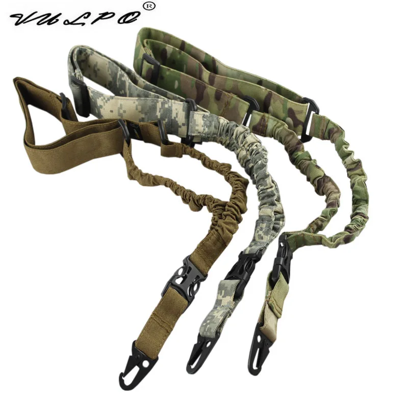 

VULPO Tactical Single One Point Rifle Sling Hunting Paintball Adjustable Bungee Rifle Gun Airsoft Sling System