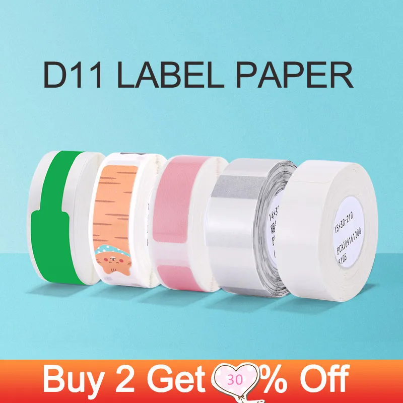 Niimbot D11 Printing Label Articles Waterproof Anti-Oil Tear-Resistant Price Label Pure Color Scratch-Resistant Label Paper