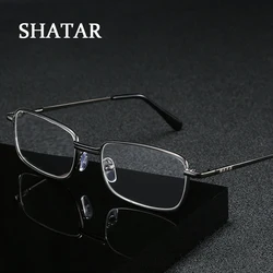 Shatar New Crystal Glass Lens Reading Glasses Men For Women Metal Frame High Quality Anti-Fatigue Clarity Prescription Glasses