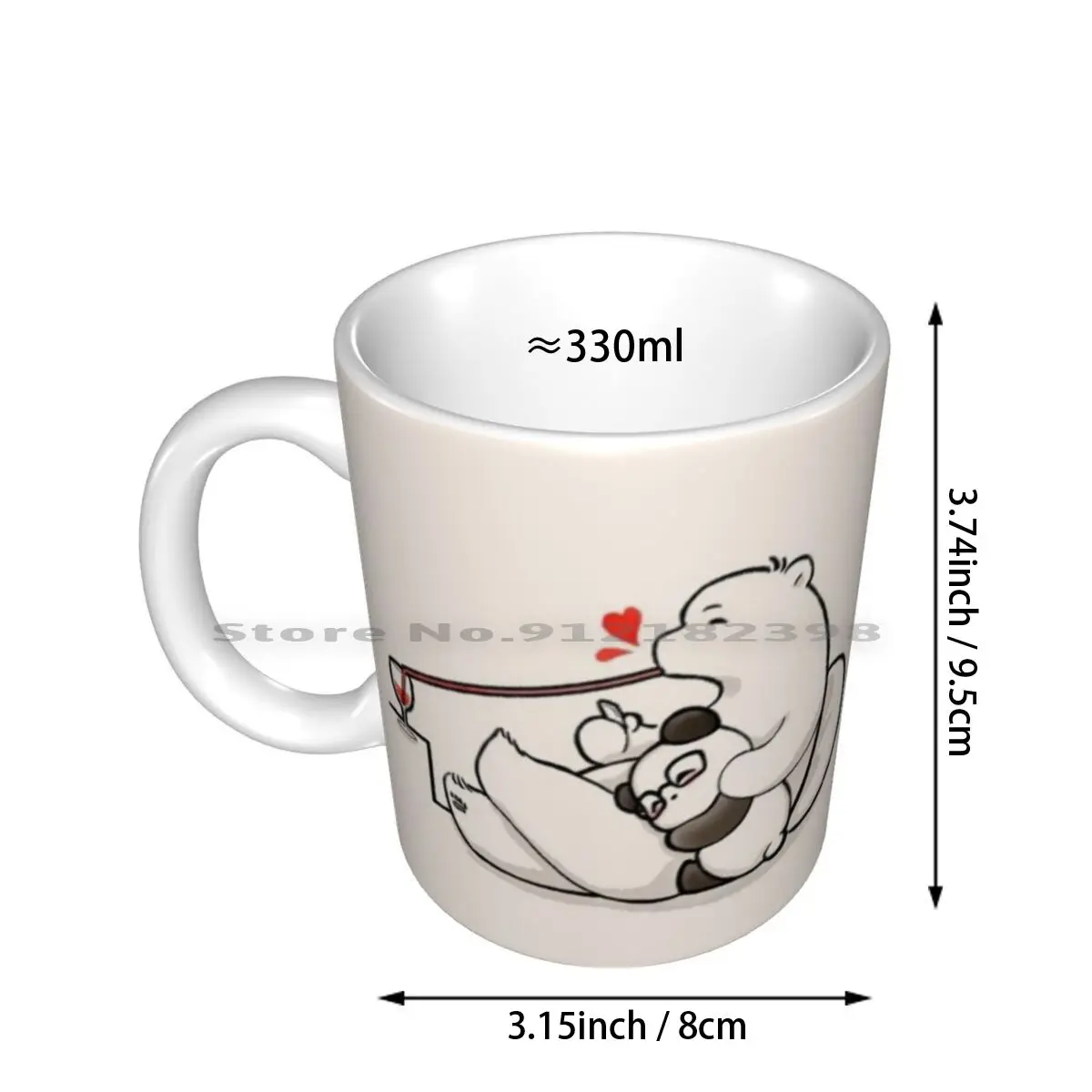 Happily Occupied Ceramic Mugs Coffee Cups Milk Tea Mug Panda Polar Bear Romantic Relationship Wine Hug Snuggle Creative