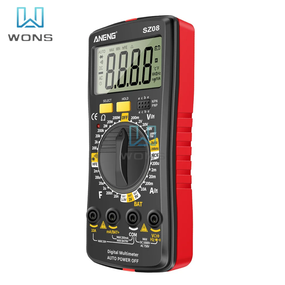 ANENG SZ08 Ultra-thin multimeter Digital high-precision multi-function Fully automatic portable digital display maintenanceMeter