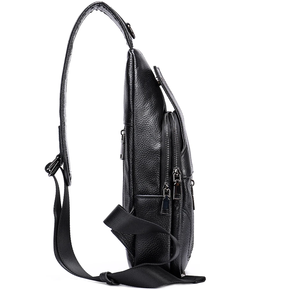 Imagem -05 - Westal Bolsas de Peito do Homem Couro Genuíno Crossbody Bolsa Mensageiro Pacote Estilingue Bolsa Ombro Moda Viagem Diário Pacote