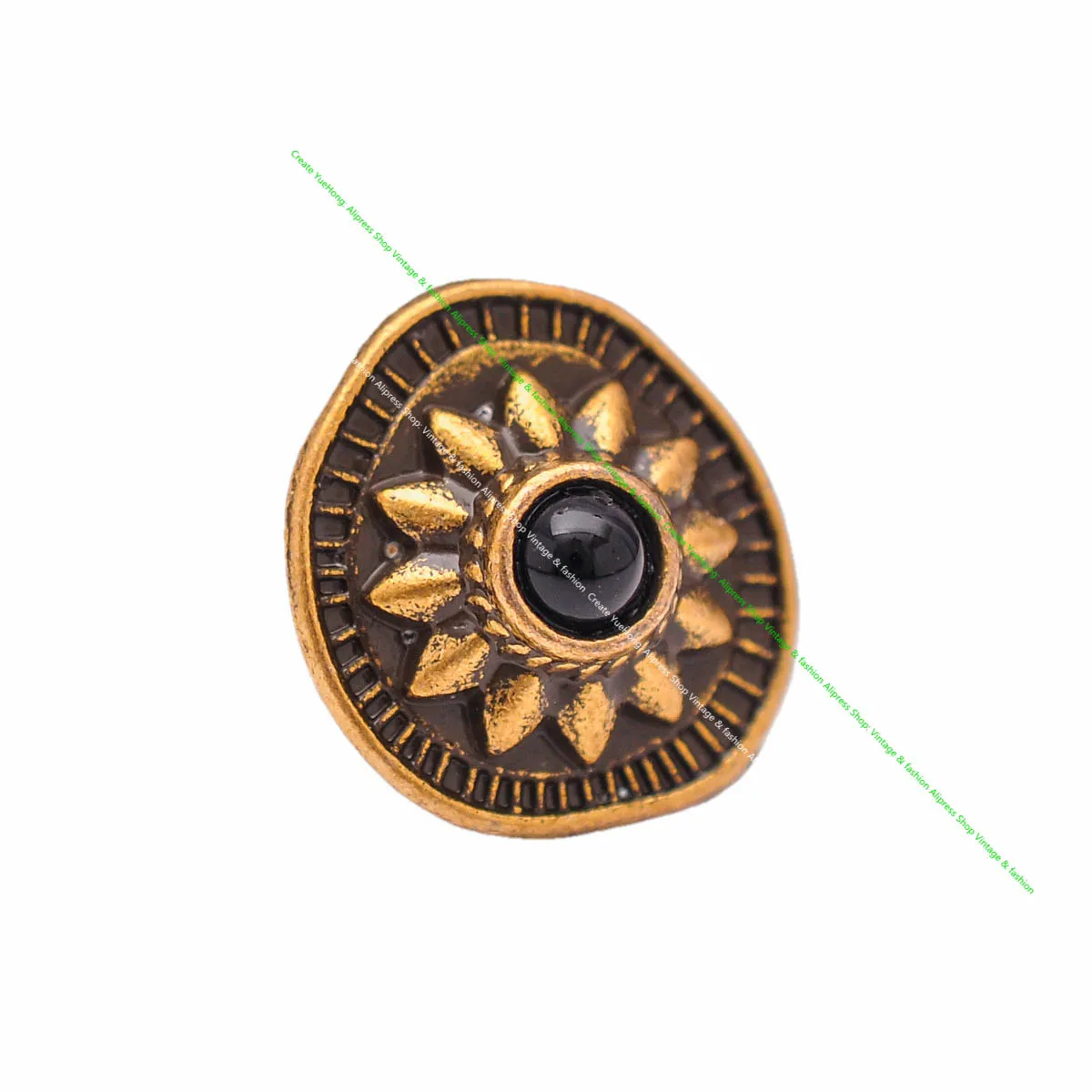 10pcs 19*18mm Vintage Messing Sonnenblume schwarz türkis Conchos Zubehör für DIY Leder Handwerk Gürtel Ledertasche Schlüssel bund Dekor – Detail 7