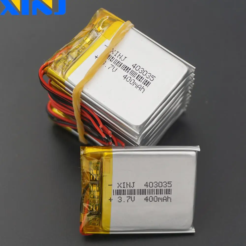 10pcs 3.7V 400 mAh 1.48Wh Rechargeable Polymer Li Lipo Battery 403035 For GPS Sat Nav Camera Driving Recorder Bluetooth Speaker