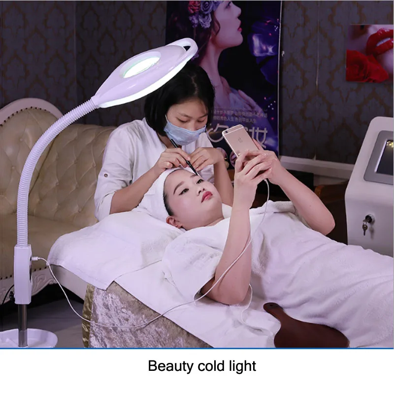 LED Beauty Cold Light Lamp 16 Times Magnifying Glass Manicure Tattoo Shadowless Lamp Rotating Dimming Eye Protection Beauty Lamp