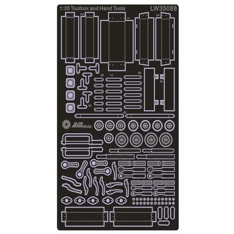 

AM-WORKS LW35088 1:35 Scale Mechanic's Toolbox & Tools Connectionless PE - Upgrade Detail Set