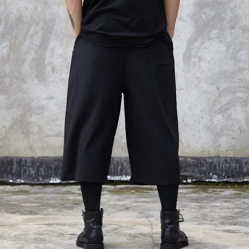 Men's Wide-Leg Pants Spring And Summer New Pure Color Straight South Korean Fashion Casual Loose Large Size Eight Pants