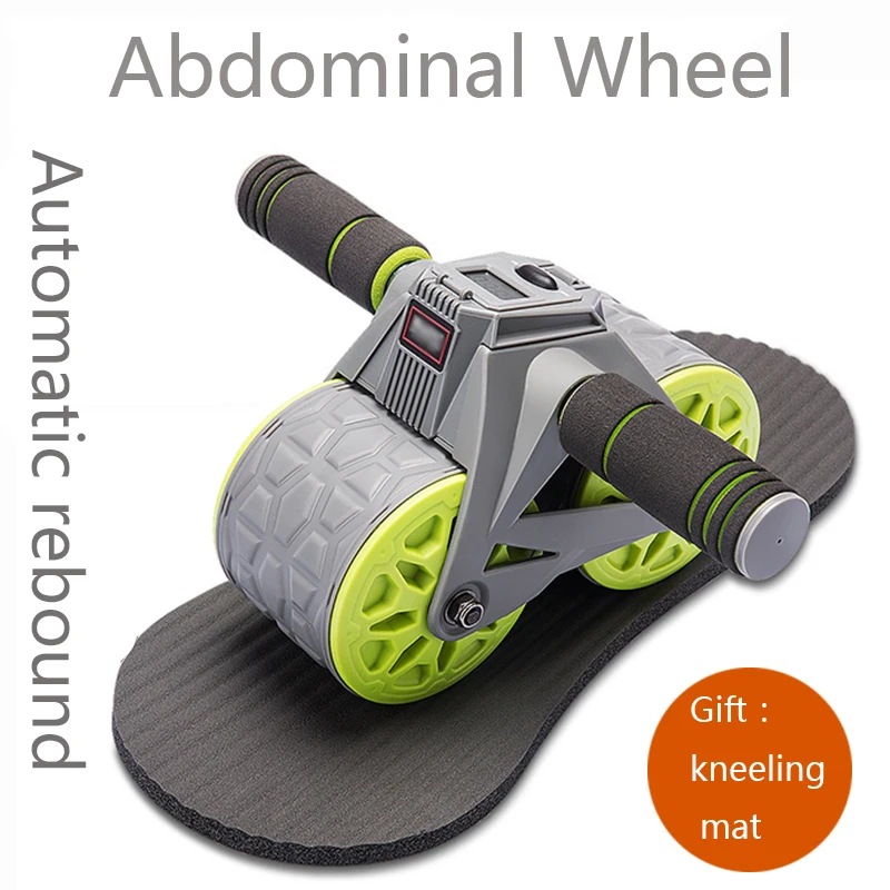 

Intelligent counting and automatic rebound abdomen wheel ab roller wheel body strength Light Gray