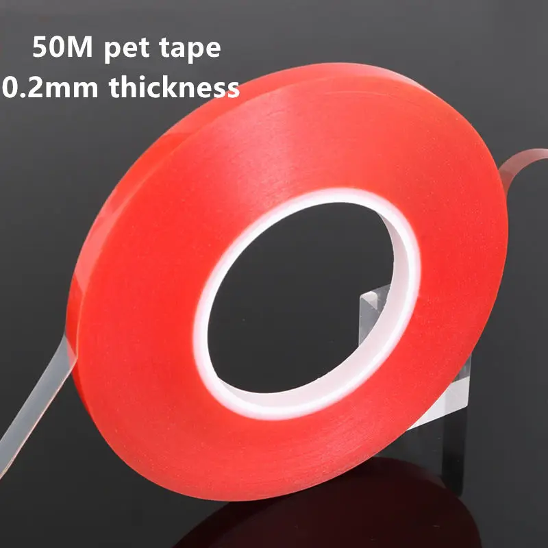 50 metrów/5 metrów mocna dwustronna taśma akrylowa o grubości 0,2 mm do telefonu Tablet Display Lens ekran LCD