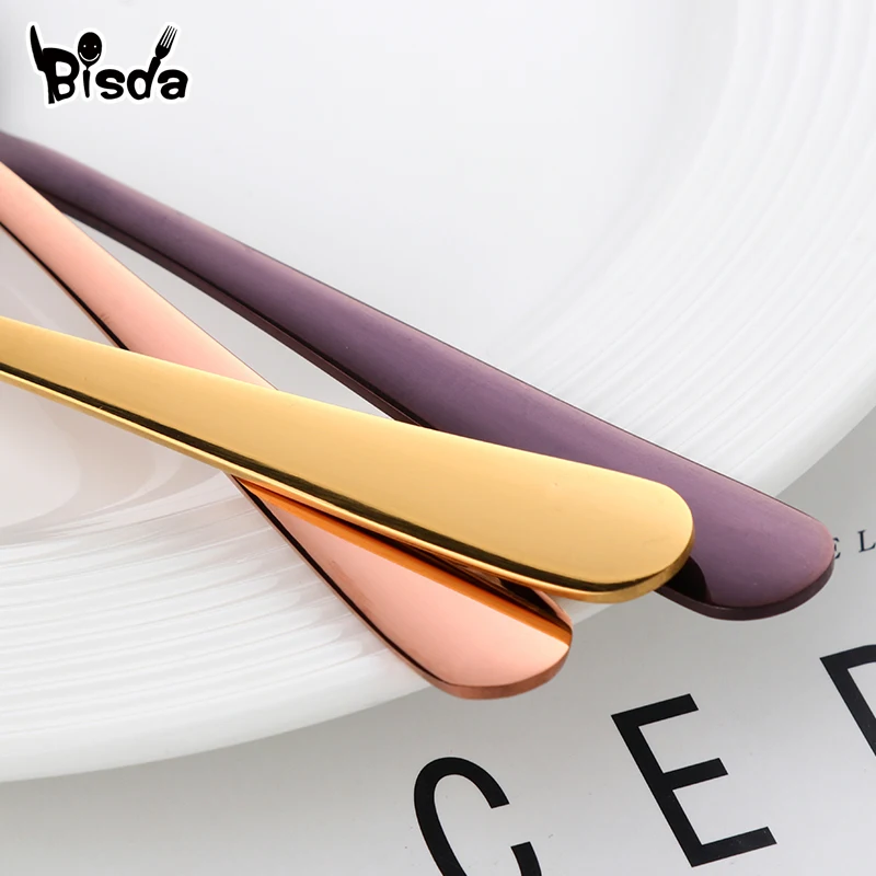 2Pcs Tea Spoon 18/8 stainless Steel Cake Fruit Spoons For Dessert Small Coffee Scoop Gold Dessert Tools for Snack Dinnerware