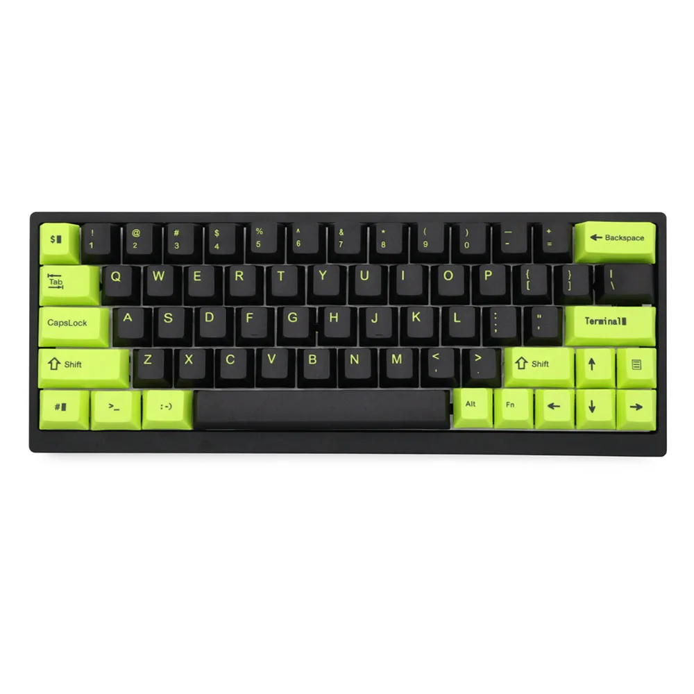 

Code Terminal Black Green Sublimation PBT Keycaps For Cherry Mx Switch Mechanical Gaming Keyboard Cherry Profile Keycaps