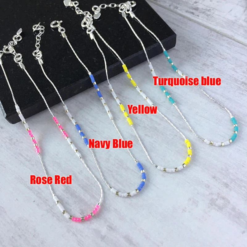 Bohemian Boho Turquoises Beads Stone Anklets For Women Vintage Handmade Color Beads Anklet Bracelet On Leg Beach Ocean Jewelry