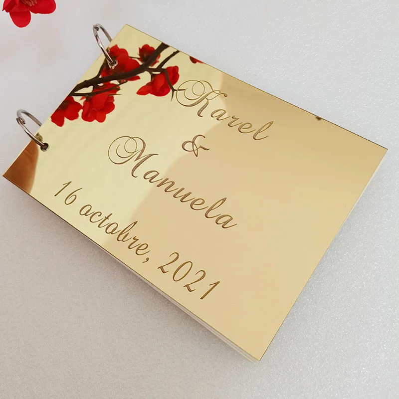 العرف الاكريليك مرآة بيضاء فارغة سجل الزوار الزفاف توقيع ضيف كتاب شخصية المعمودية الحدث وحفلات ديكور هدايا #2