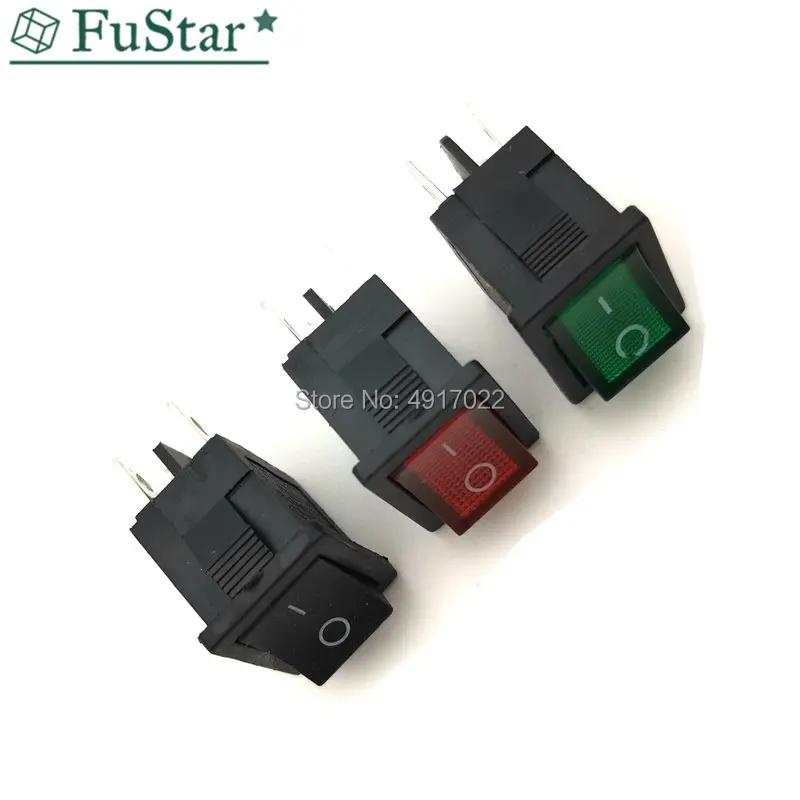10PCS Ship Type Switch Red Light 15*21mm 4PIN ON OFF Boat Rocker Switch 6A/250V 10A/125V LCD TV Power Switch 4 Contact Points