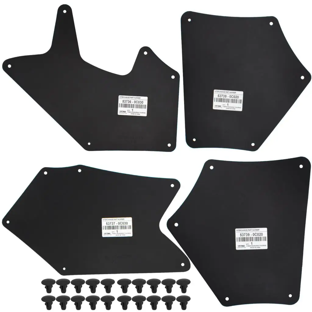 Fender Liners Splash Shield for Toyota Tundra Sequoia 2007-2020 Apron Seal Mud Flaps Mudflaps Mudguards Guards Clips Retainer