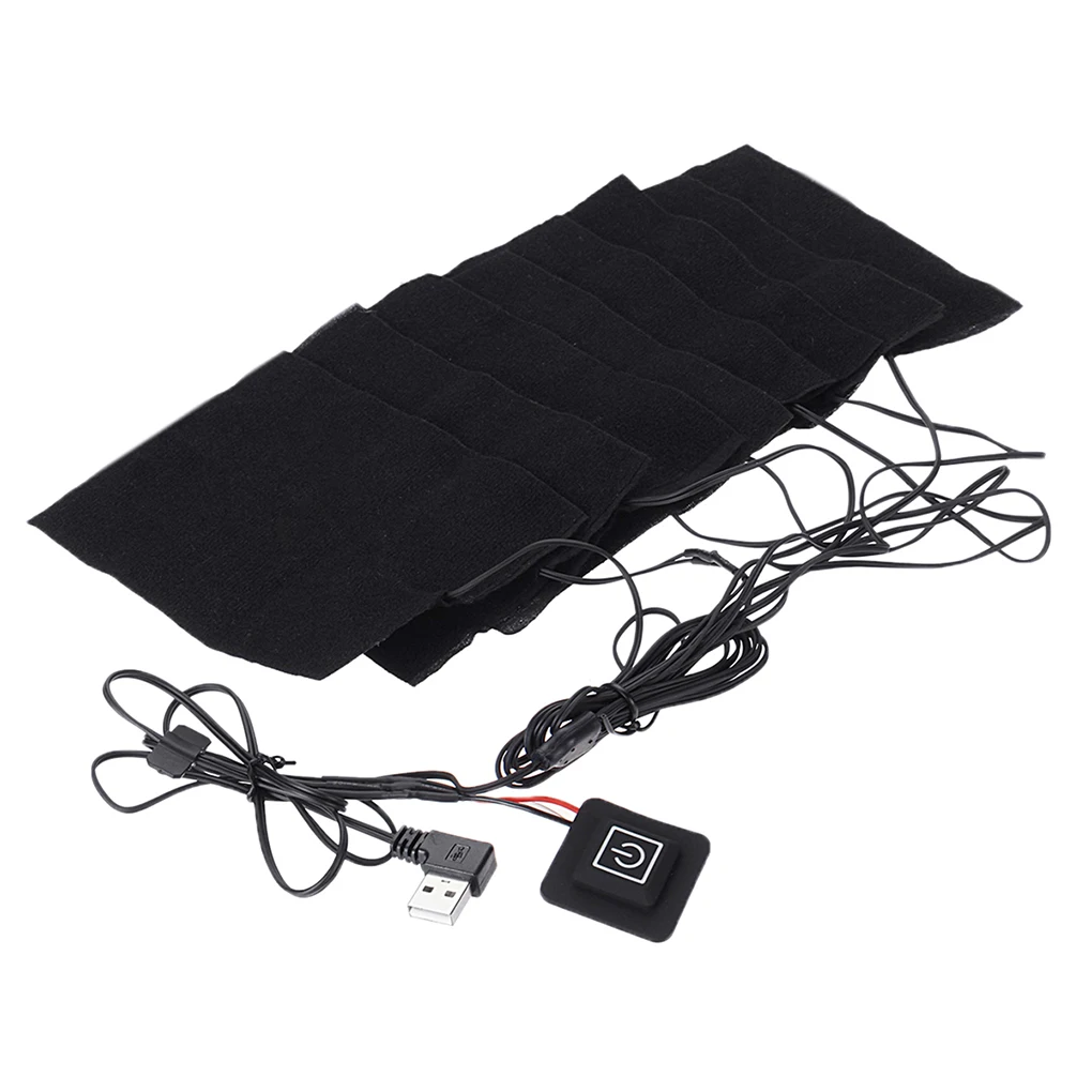 8 in 1 Heating Pad Electric USB Jackets Clothes Heating Pad Winter Sports Hiking Vest Heated Warmer Pads Fiber Heater