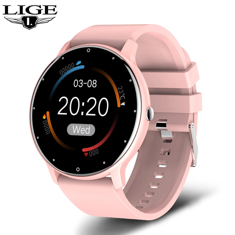 Lige 2023 Nieuwe Smart Watch Men Full Touch Screen Sport Fitness Watch IP67 Waterdichte Bluetooth voor Android iOS SmartWatch Men+Box