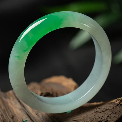 

Natural Burmese Jadeite Light Green 54-64mm Bracelet Elegant Princess Jewelry Best Gift for Girlfriend