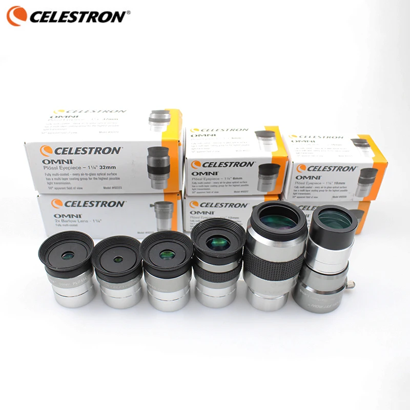 

Celestron 1.25" Plossl Eyepiece Kit 6mm 9mm 12mm 15mm 32mm Full Multi-Coated 2x Barlow Lens Astronomical Telescope Accessories