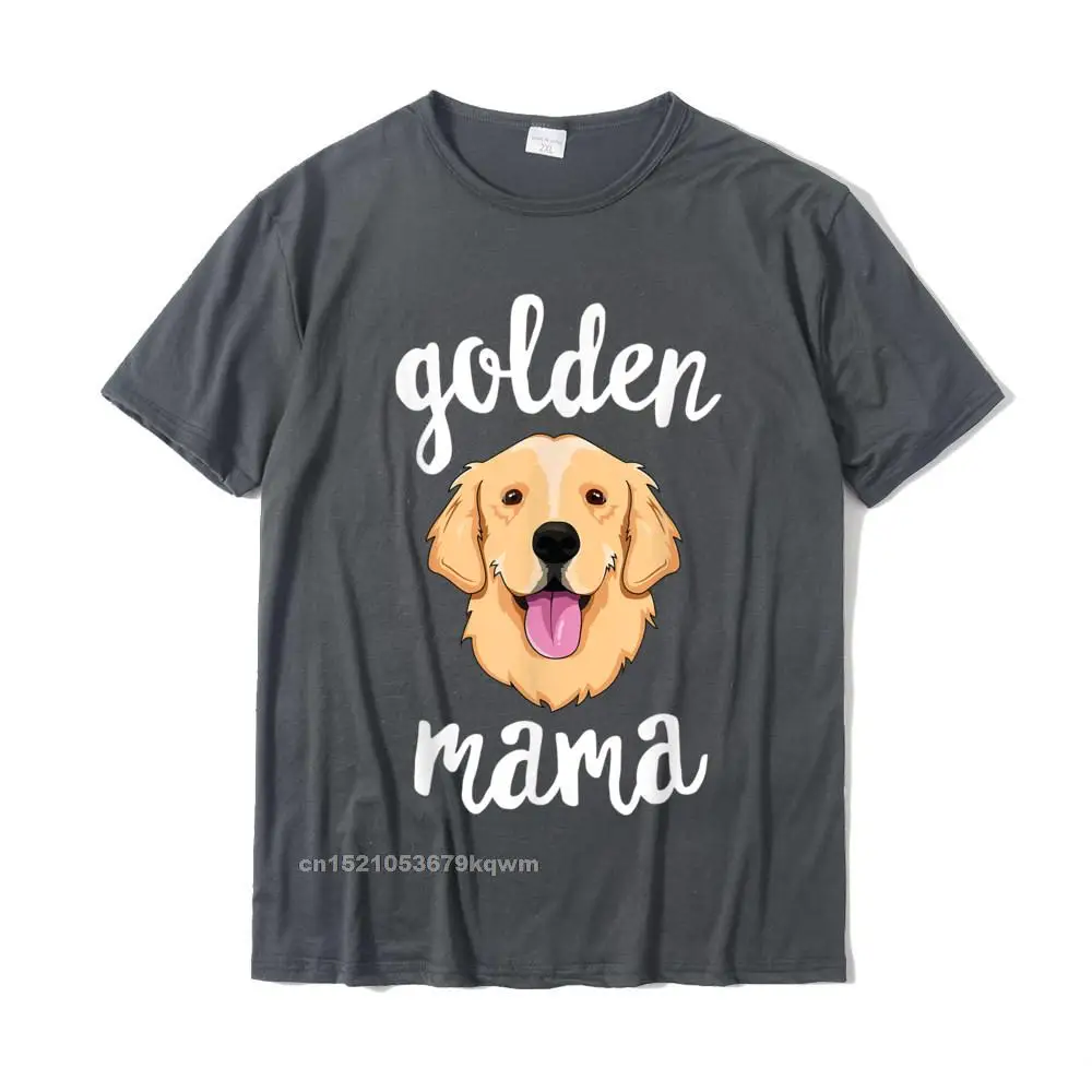 Golden Retriever Mama T-Shirt For Women Mother Dog Pet Gift T-Shirt Tops Tees Fitted Normal Cotton Men\'s Top T-Shirts Normal