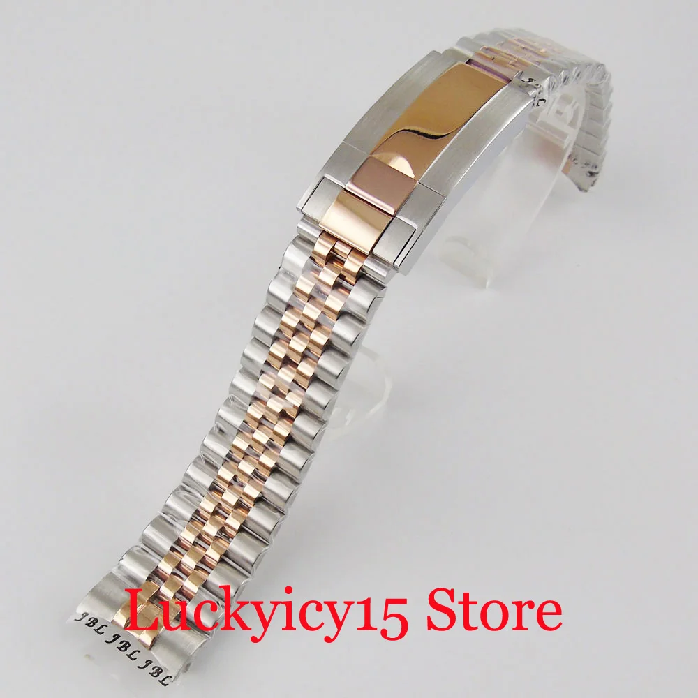 Wristwatch Steel Jubilee Bracelet Middle Rose Gold Coated 20mm Width Lug for 40mm Watch