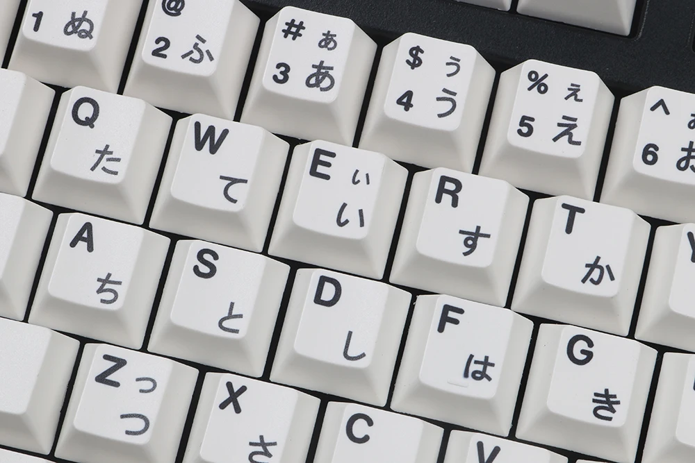 Imagem -03 - Japonês Minimalista Keycap Cereja Perfil Pbt Tintura Subbed Tampões de Chave para Teclado Mecânico com Interruptor mx Preto e Branco