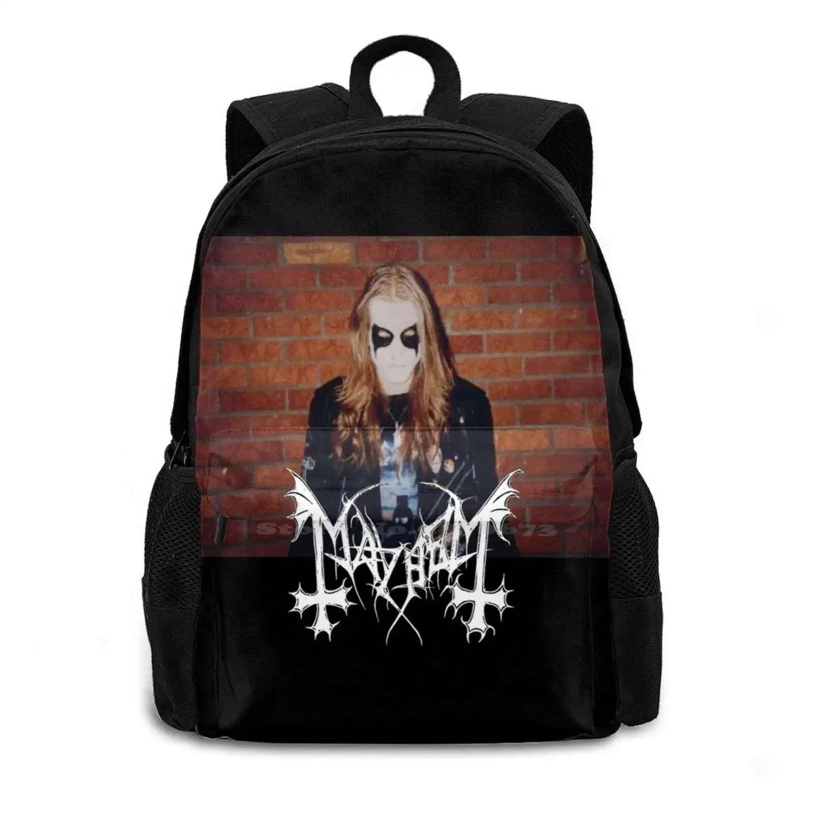 Mayhem Xlv Bag Backpack For Men Women Girls Teenage Dead Mayhem Black Metal Old History Per Yngve Ohlin Pelle Burzum Norway