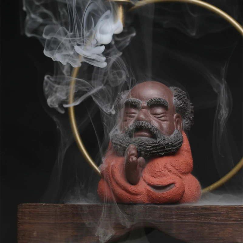 Clay Bodhidharma Tea Pet Figurines Tea Ceremony Zen Table Room Decoration Accessories Yixing Monk Ornament