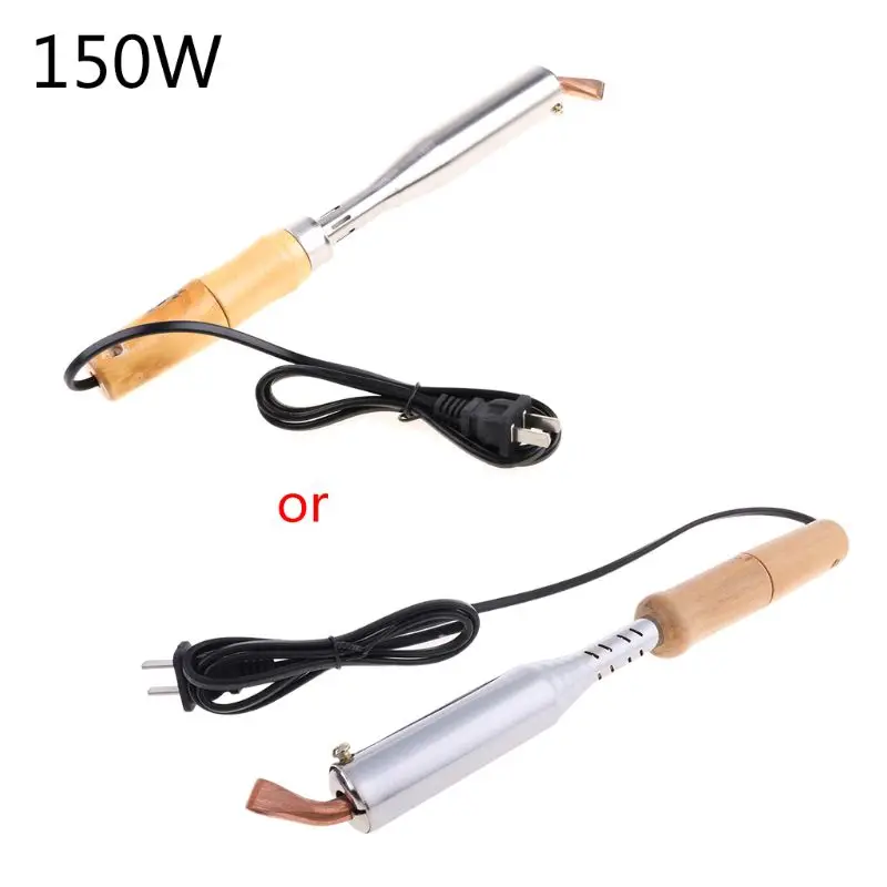 

220V Heavy Duty Electric Soldering Iron 75W 100W 150W 200W High Power Soldering Iron Chisel Tip Wood Handle