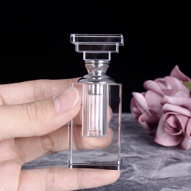 Clear 3ML Crystal Perfume Bottle Empty Mini Refillable Glass Bottle Home Decoration Vintage Essential Oil Bottle Gift For Lady