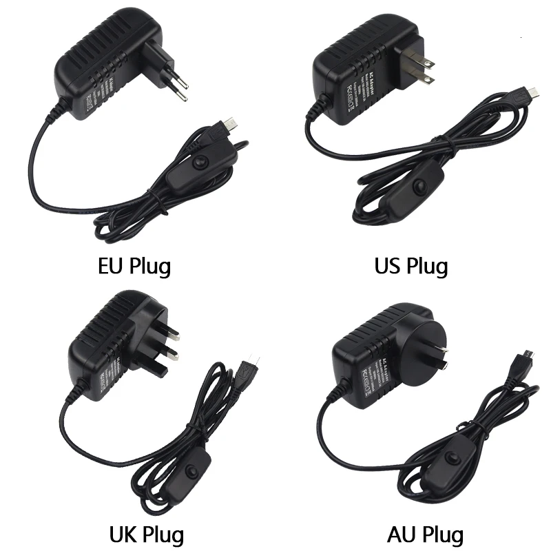 5v 3a Netzteil Ladegerät Ac Adapter Micro Usb Kabel Mit Power On/off Schalter Für Raspberry Pi 3 Banana Pi Pro Modell B B + Plus