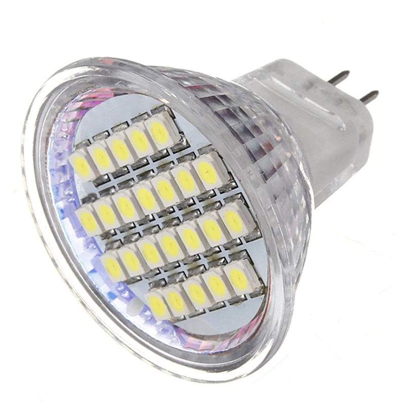 MR11 GU4 żarówka Led 12V 3W 3528SMD lampa LED reflektor ciepły biały/zimny biały szklany korpus żarówka Led do lamp sufitowych