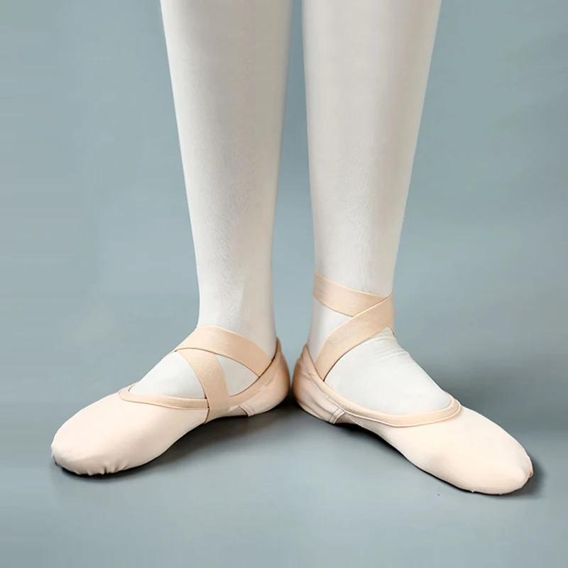 Chaussures de Ballet à bandes élastiques pour femmes, pantoufles de Ballet professionnelles en toile extensible et maille, chaussures de Pointe de