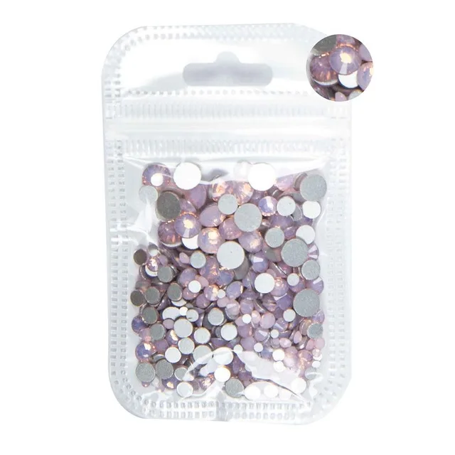 Flatback Crystal Rhinestone para Nail Art, strass não-Hotfix, vidro 3D, decoração Flatback, SS3-ss30 tamanhos mistos, 5g por saco