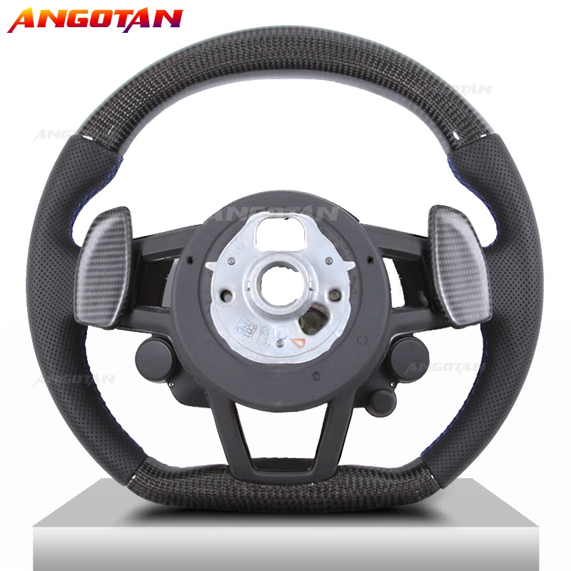 Modification of  LED Carbon Fiber Steering Wheel For Audi Rs RS3-RS7 A4 A5 A7 Q7 TT TTs R8 A3 A6 MK3 V8