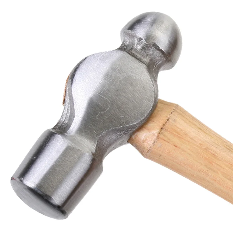 Carbon Steel Round Hammer Ball Pein Nipple Hammer Household Hammer  Wood Handle Nail Striking Tool 0.5P 0.75P 1P 1.5P 2P 2.5P 3P