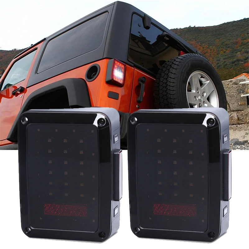 

2X LED Tail Lights Car Rear Brake Reverse Taillights Turn Signals European US Version For Jeep Wrangler JK 2007-2017