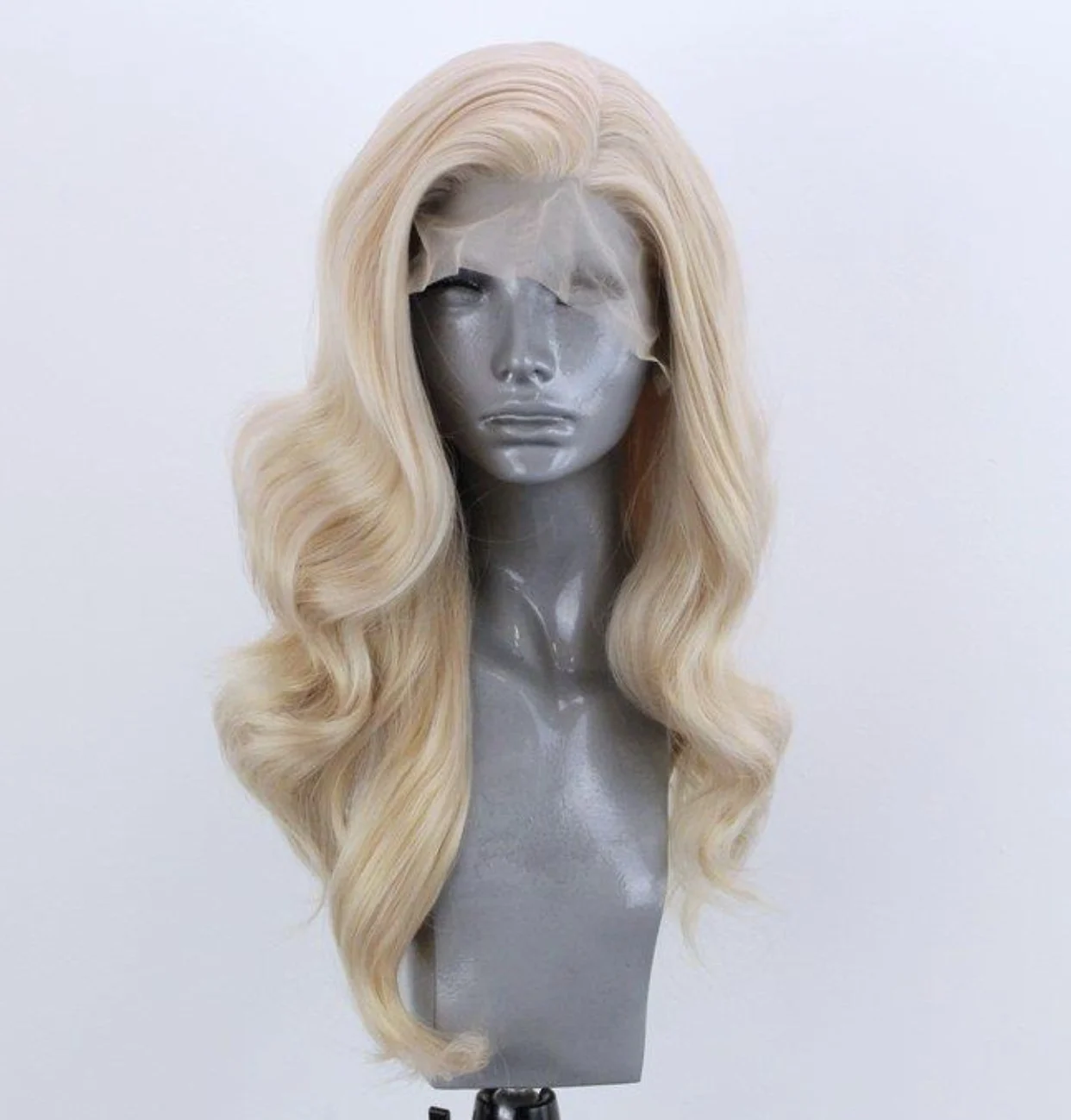 

Blonde Synthetic Lace Front Wig Long Wavy Synthetic Wigs for Women Heat Resistant Fiber Hair High Density Glueless Lace Wigs