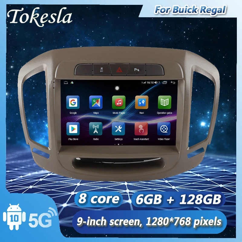 

Tokesla for Buick Regal Android 10.0 car radio Dvd audio intelligent touch Central Multimedia receiver screen system 2013-2016