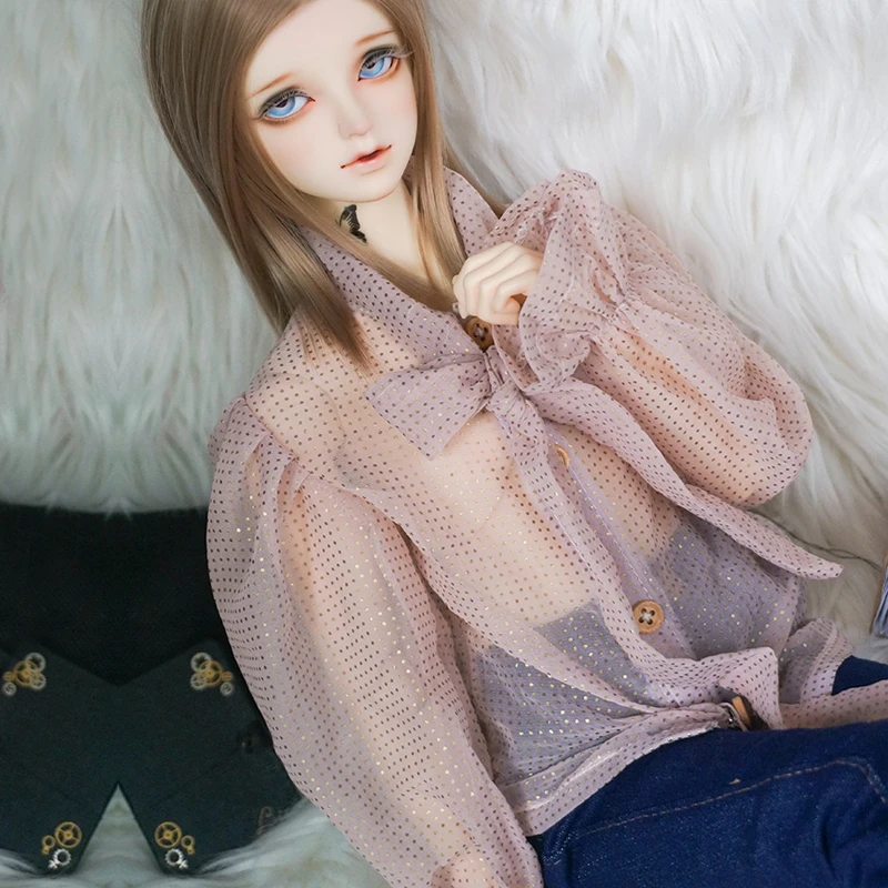 

Детская игрушка, BJD DD SD MSD 1/6 1/4 1/3, кукольная одежда, Прозрачная кружевная рубашка с бантом, 1 шт.