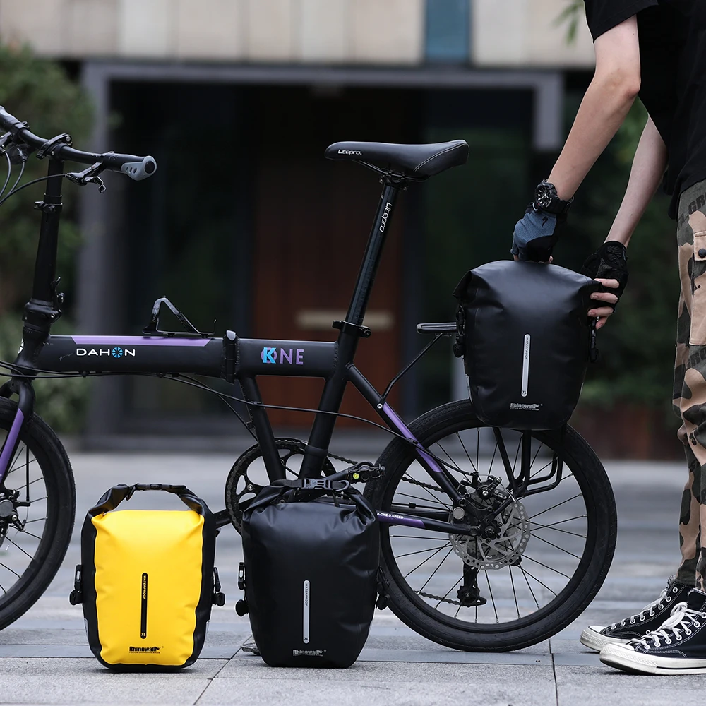 Rhinowalk Bike Bag 10L Waterproof Bike Pannier Bag Multifunctional Rear Rack Trunk Bag MTB Road Bike Shoulder Bag Accessories