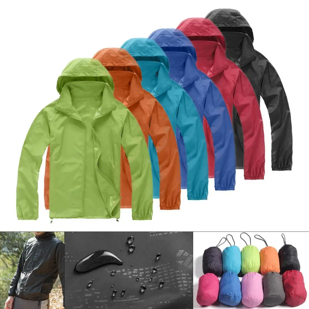 Unisex Waterproof Fabric Windproof Ultra-light Quick-drying Jacket Bicycle Running Outdoor Sports Rain Coat Waterproof Jacket