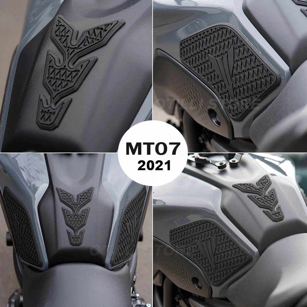 Motorcycle Non-slip Side Fuel Tank Stickers 2021 2022 2023 FOR YAMAHA MT07 MT-07 Waterproof Pad Rubber Sticker