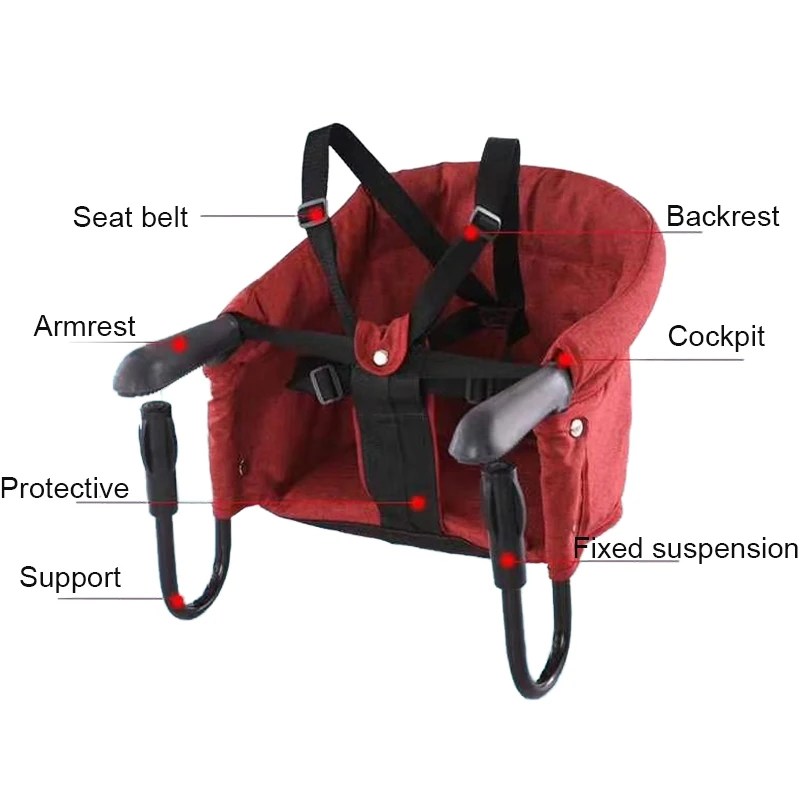 Hook on High Chair Portable Baby Highchair Foldable Travel Highchair Clips to Dining Table,Kids Feeding Chair with Safety Belt